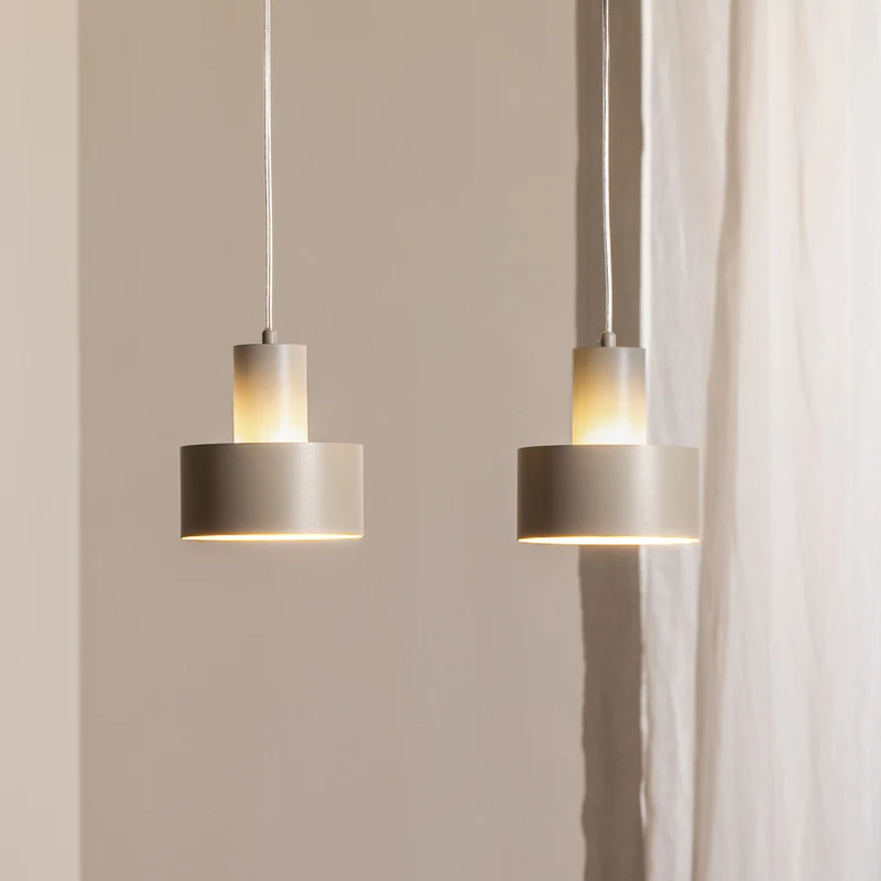 B-Ware SIGMA Hängeleuchte Pendelleuchte Rif 2 Hängeleuchte taupe 2-flammig linear Stahl