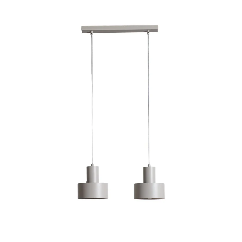 B-Ware SIGMA Hängeleuchte Pendelleuchte Rif 2 Hängeleuchte taupe 2-flammig linear Stahl
