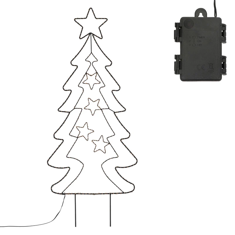 LED Weihnachtsbaum 87 cm mit 90 Warmweißen LEDs aus Metall