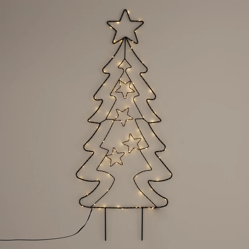 LED Weihnachtsbaum 87 cm mit 90 Warmweißen LEDs aus Metall