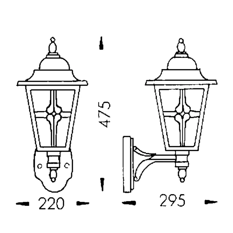 B-Ware Albert Leuchten Außenwandleuchte Wandlampe Laterne Kathedralglas weiß E27 LED
