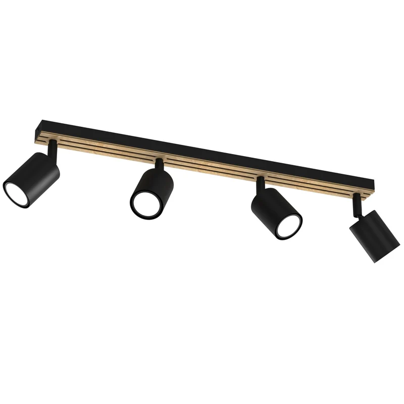 B-Ware Envostar Tino Deckenspot 4-flg schwarz Holz Deckenlampe Deckenleuchte SIEHE T623