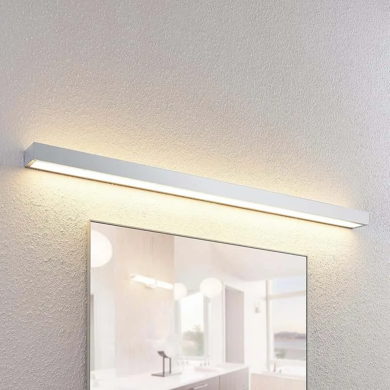 B-Ware Lindby Wandleuchte Wandlampe Layan LED Badezimmerlampe chrom 120cm IP44 weiß