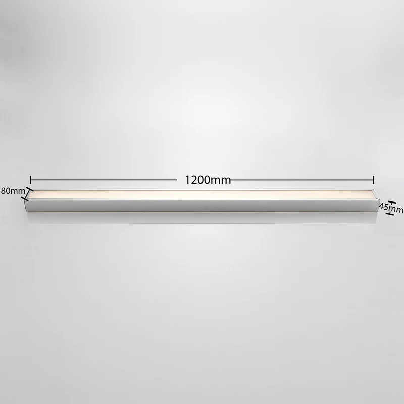 B-Ware Lindby Wandleuchte Wandlampe Layan LED Badezimmerlampe chrom 120cm IP44 weiß