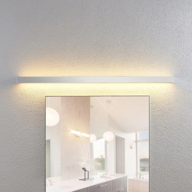 B-Ware Lindby Wandleuchte Wandlampe Layan LED Badezimmerlampe chrom 120cm IP44 weiß