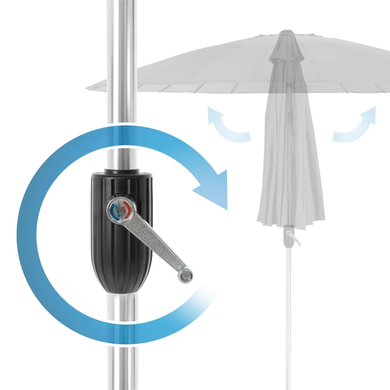 Sonnenschirm Shanghai mit Ständer Ø 270 cm Anthrazit aus Aluminium und Polyester ML-Design