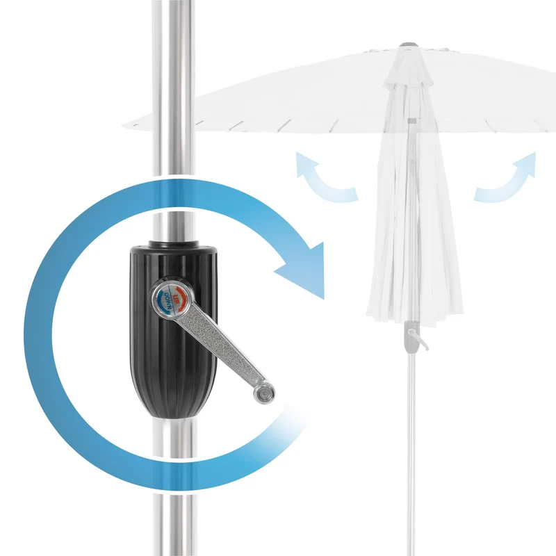 Sonnenschirm Shanghai mit Ständer Ø 270 cm Weiß aus Aluminium und Polyester ML-Design