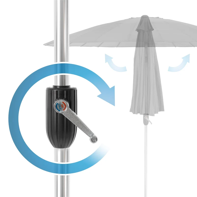 Sonnenschirm Shanghai mit Ständer Ø 270 cm Schwarz aus Aluminium und Polyester ML-Design