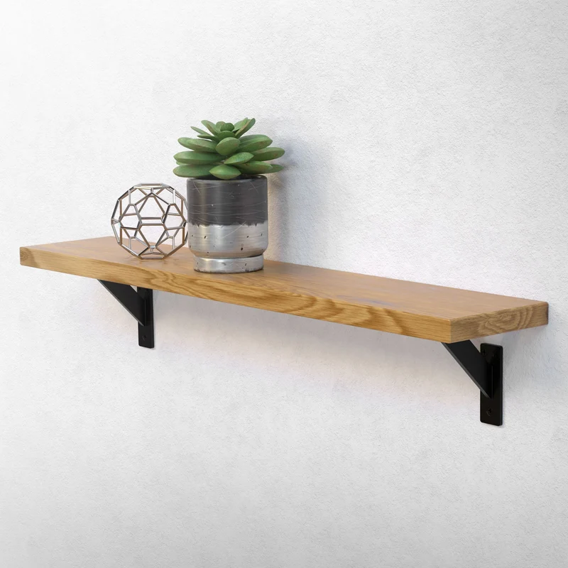 Wandkonsole Regalhalterung 2er Set 120 x 120 mm Schwarz aus Aluminium ML-Design