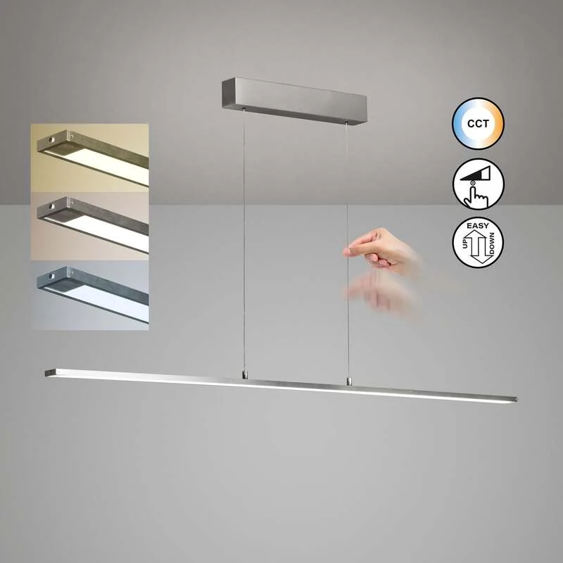 B-Ware FISCHER & HONSEL Hängelampe Marlo LED Pendelleuchte dimmbar CCT Aluminium 140cm