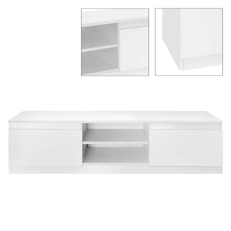 TV-Lowboard mit Stauraum 140x36x40 cm Weiß aus MDF ML-Design