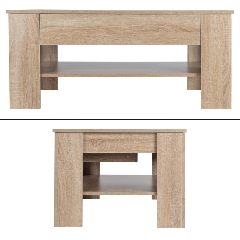 Couchtisch mit Schublade und Ablage 110x65x48 cm Sonoma-Eiche ML-Design