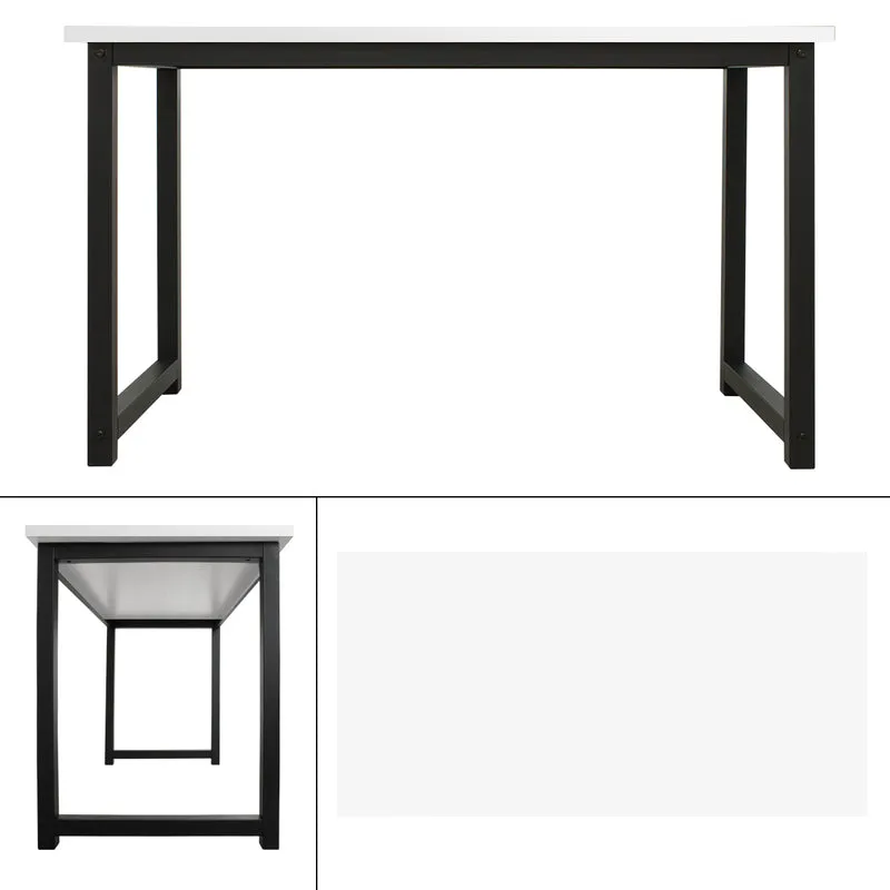 Schreibtisch 120x60x75 cm Weiß-Schwarz aus MDF und Metall ML-Design