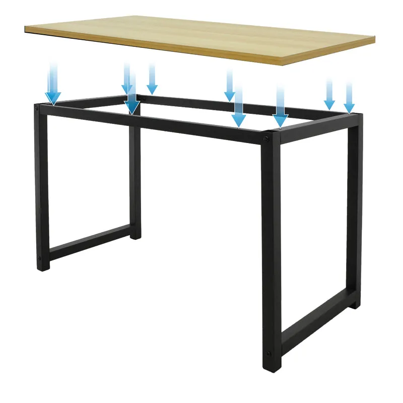 Schreibtisch 120x60x75 cm Schwarz aus MDF und Metall ML-Design