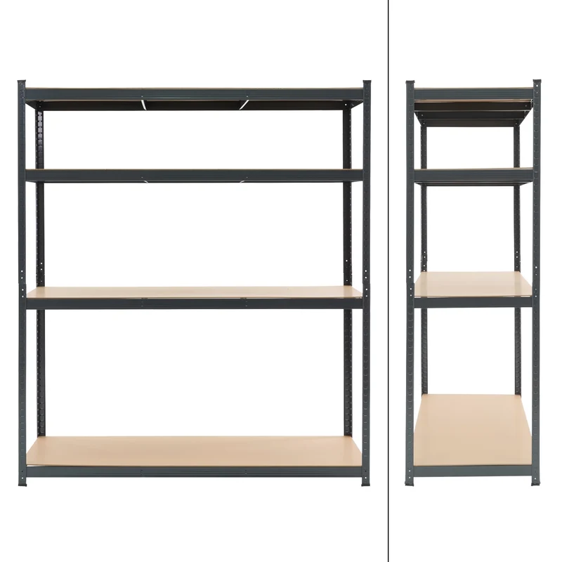 Werkstattregale 180x160x60 cm Anthrazit aus pulverbeschichtetes Metall und MDF Holzfaserplatte bis 700 kg