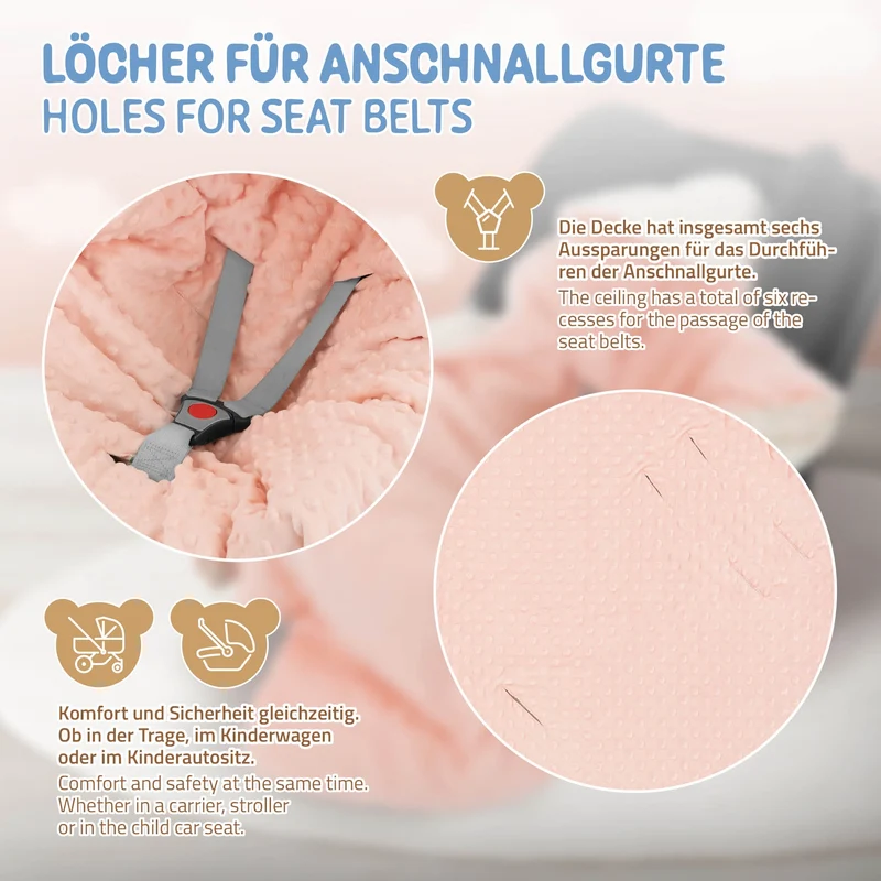 Einschlagdecke mit Kapuze 84x84 cm Lilymuster aus Baumwolle Joyz