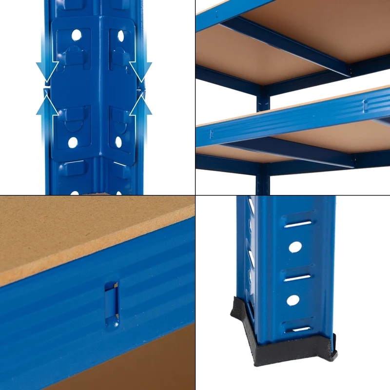 Werkstattregal Blau 180x160x60 cm aus Metall und MDF bis 1000 kg