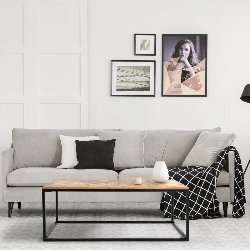 Couchtisch 120x60x46 cm Natur aus Metall und Mangoholz WOMO-Design