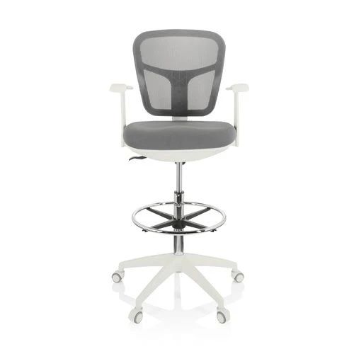 B-Ware hjh OFFICE Arbeitsstuhl Counterstuhl TOP WORK 108 W Netzstoff grau382