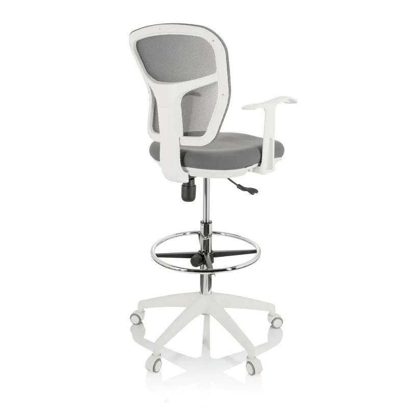 B-Ware hjh OFFICE Arbeitsstuhl Counterstuhl TOP WORK 108 W Netzstoff grau382