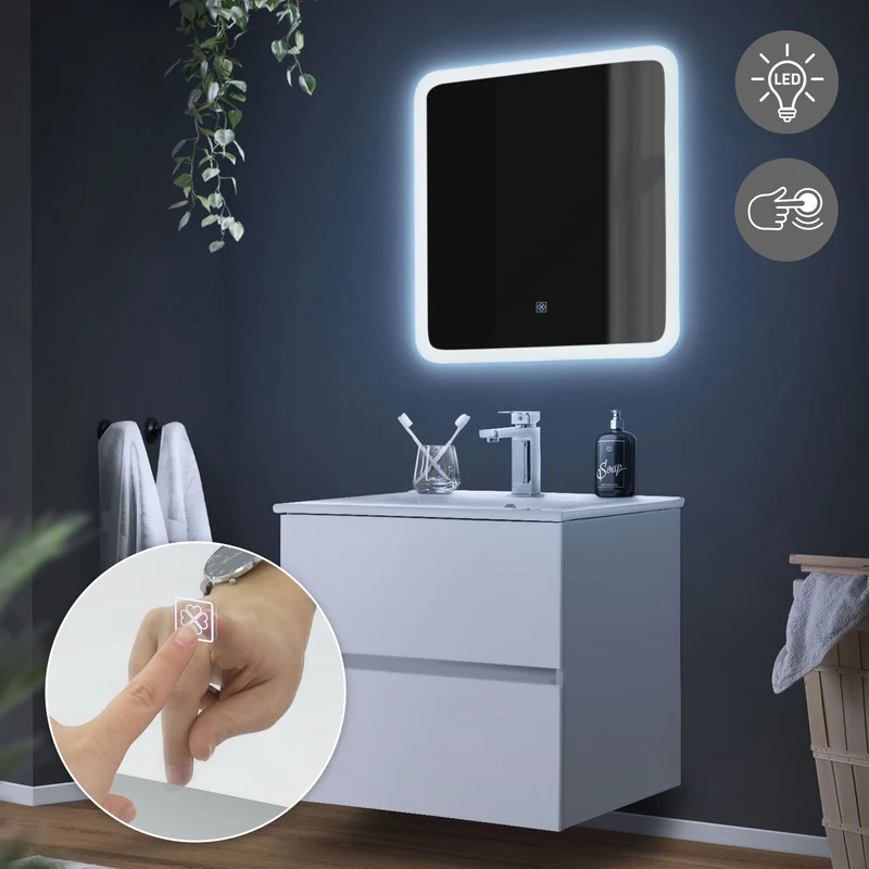 Badmöbel Set 3-Teilig Weiß aus MDF ML-Design
