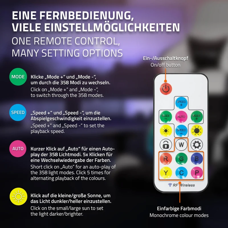 Gamingstuhl mit RGB Beleuchtung & Bluetoothboxen Schwarz/Weiß aus Kunstleder ML-Design