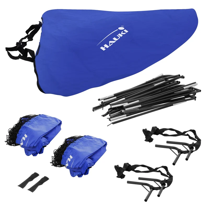 Fußballtor Pop-Up 2er Set 120x95x97 cm Blau aus Polyethylen
