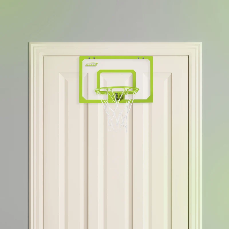 Basketballkorb Set mit 3 Bällen 45,5x30,5 cm Grün aus Nylon und Kunststoff