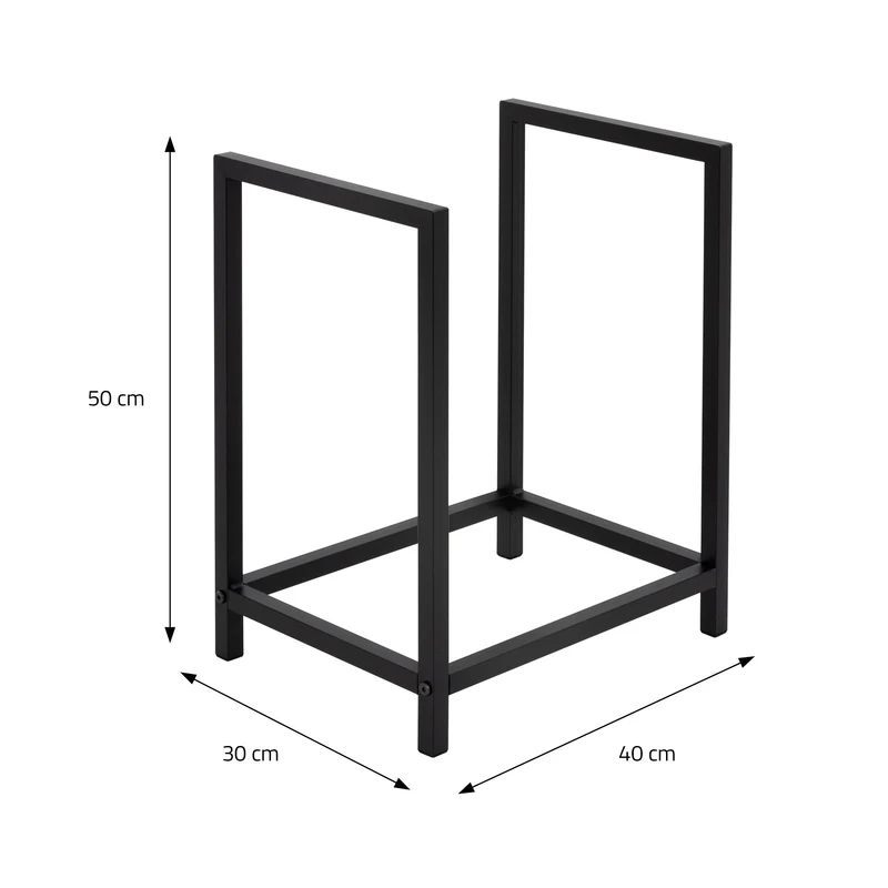 Kaminholzregal rechteckig 40x50x30 cm Dunkelgrau aus Stahl ML-Design