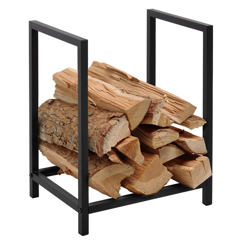 Kaminholzregal rechteckig 40x50x30 cm Dunkelgrau aus Stahl ML-Design