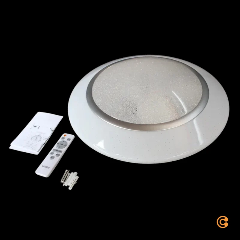 B-Ware Lindby Deckenleuchte LED Leuchte Ilektra Weiß Glitzer Fernbedienung dimmbar 50cm