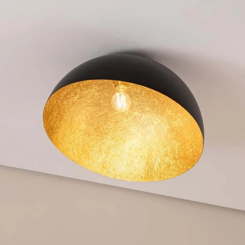 B-Ware Sigma Deckenleuchte Sfera LED Lampe Leuchte dimmbar schwarz gold Ø50cm 32cm