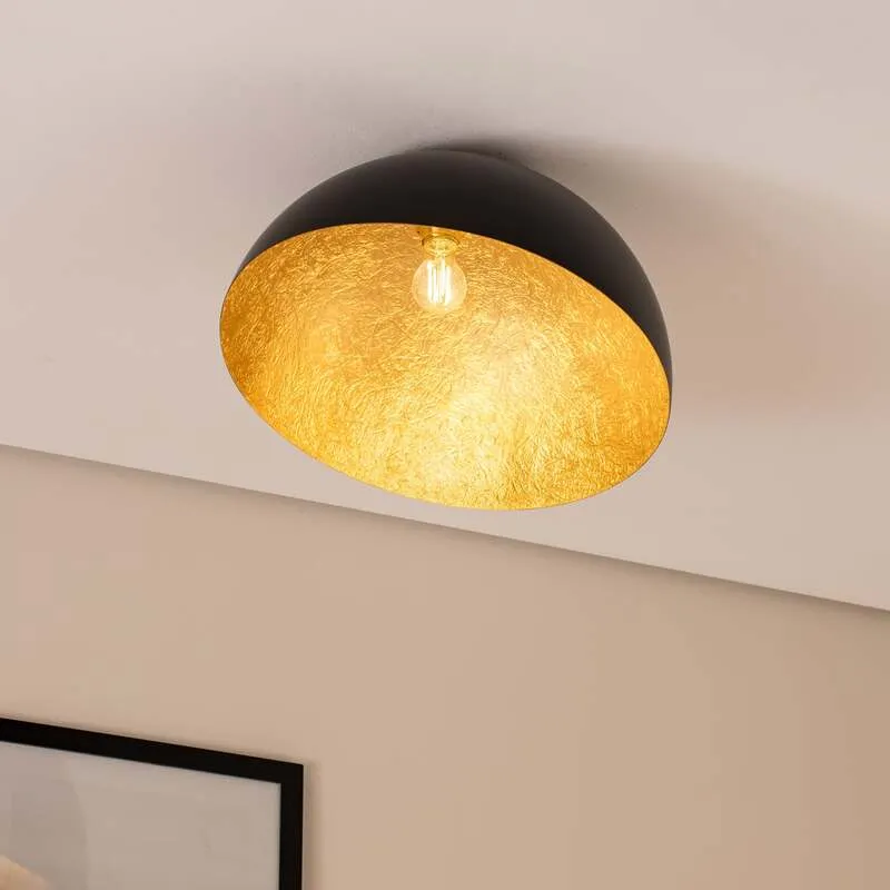 B-Ware Sigma Deckenleuchte Sfera LED Lampe Leuchte dimmbar schwarz gold Ø50cm 32cm