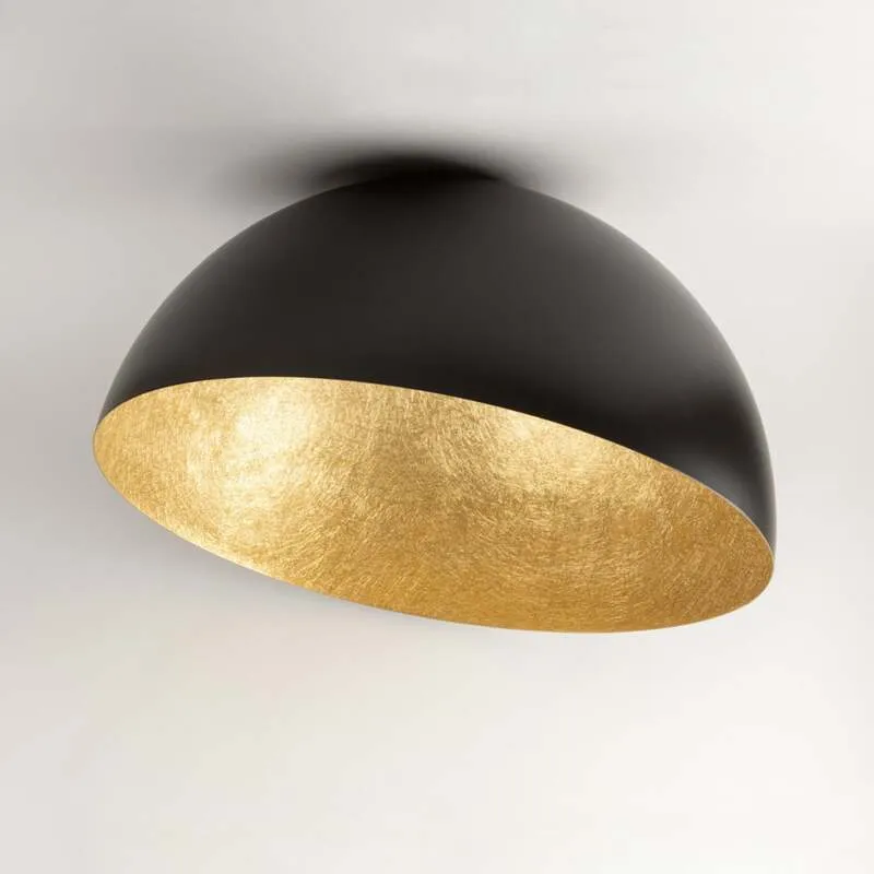 B-Ware Sigma Deckenleuchte Sfera LED Lampe Leuchte dimmbar schwarz gold Ø50cm 32cm