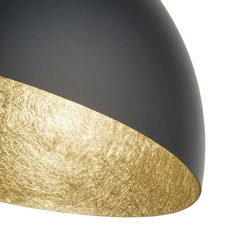 B-Ware Sigma Deckenleuchte Sfera LED Lampe Leuchte dimmbar schwarz gold Ø50cm 32cm