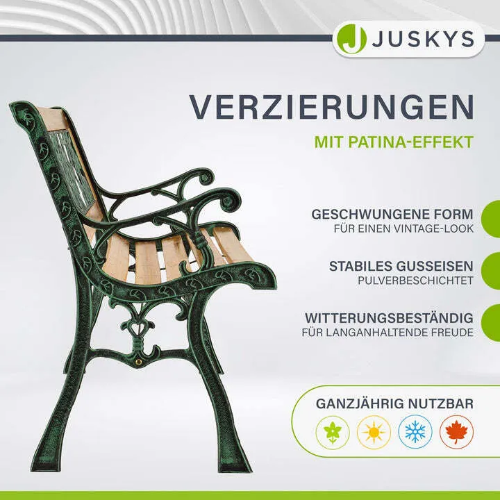 B-Ware Gartenbank Venezia 2 Sitzer Parkbank Holzbank aus Tannenholz und Gusseisen