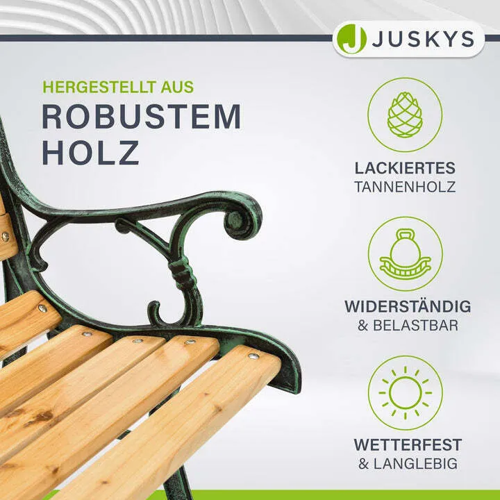 B-Ware Gartenbank Venezia 2 Sitzer Parkbank Holzbank aus Tannenholz und Gusseisen