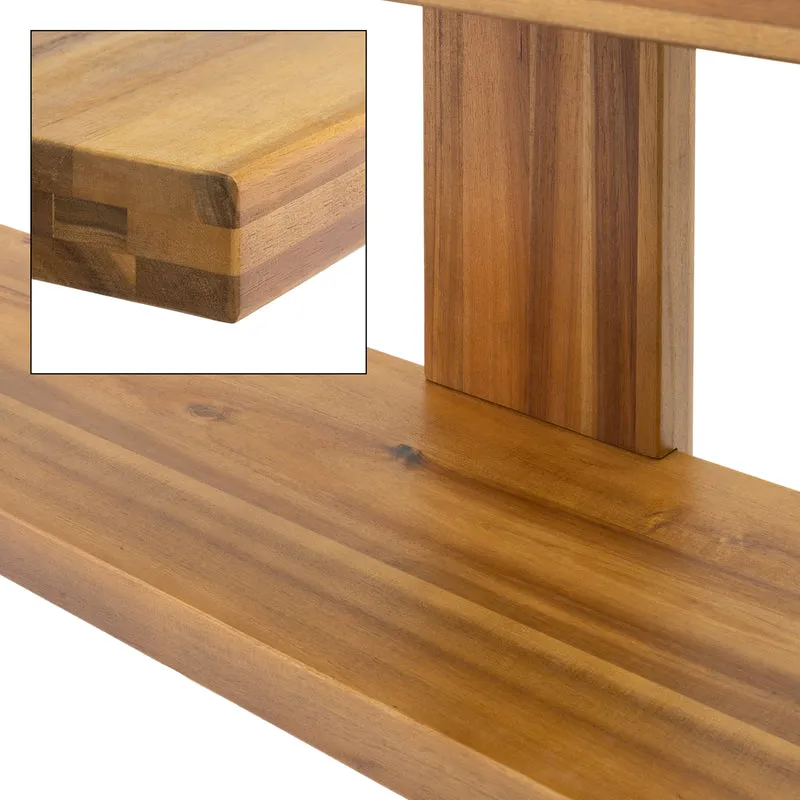 Wandregal mit 4 Ebenen 90x1335x25 cm Braun aus Akazienholz ML-Design