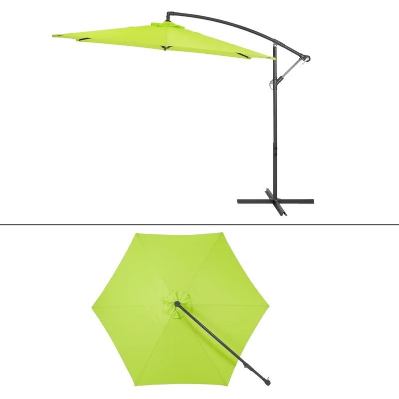 Sonnenschirm mit Kurbel Grün Ø 300 cm inkl. Abdeckung