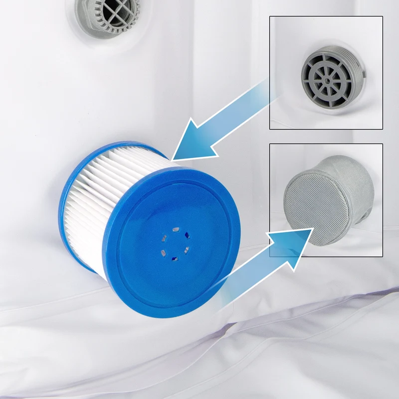 Ersatzfilter für Pool Whirlpool Spa 12er Set Ø 10cm Blau/Weiß