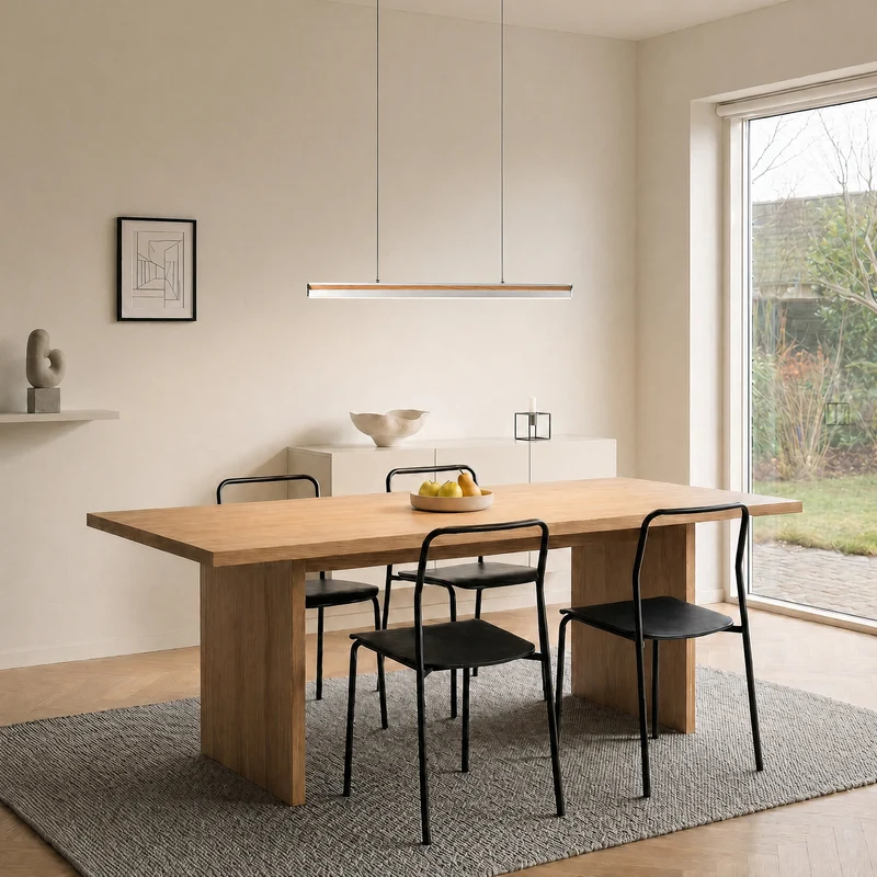 B-Ware Lucande Hängeleuchte Pendelleuchte Lutana LED dimmbar rosegold Holz 101cm