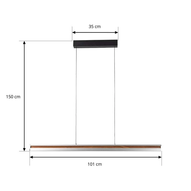 B-Ware Lucande Hängeleuchte Pendelleuchte Lutana LED dimmbar rosegold Holz 101cm