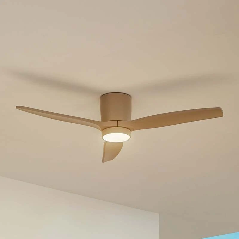 B-Ware Lucande Deckenventilator Sorin LED Ventilator leise IP44 beige 132cm für Räume
