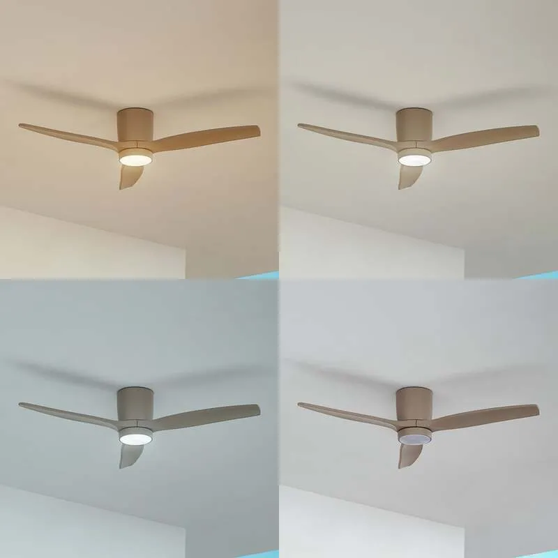 B-Ware Lucande Deckenventilator Sorin LED Ventilator leise IP44 beige 132cm für Räume