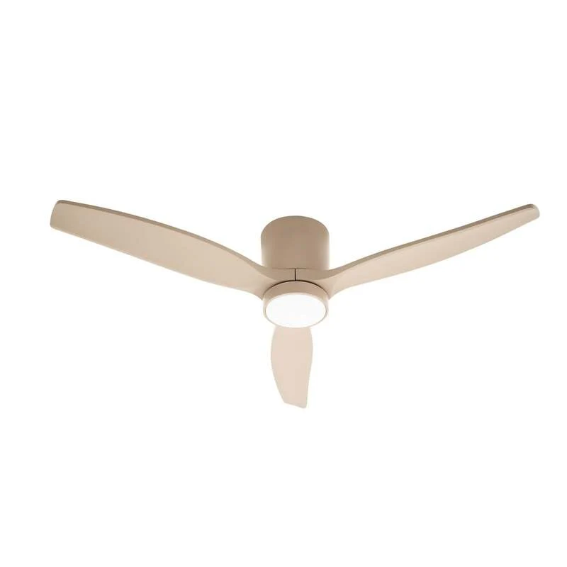 B-Ware Lucande Deckenventilator Sorin LED Ventilator leise IP44 beige 132cm für Räume