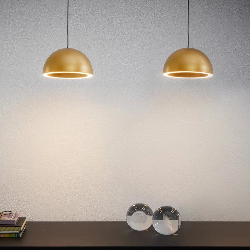 B-Ware LOOM DESIGN Hängelampe Pendelleuchte Curve LED gold Aluminium Lampe Ø 14 cm