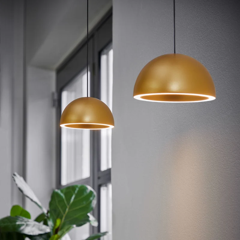 B-Ware LOOM DESIGN Hängelampe Pendelleuchte Curve LED gold Aluminium Lampe Ø 14 cm