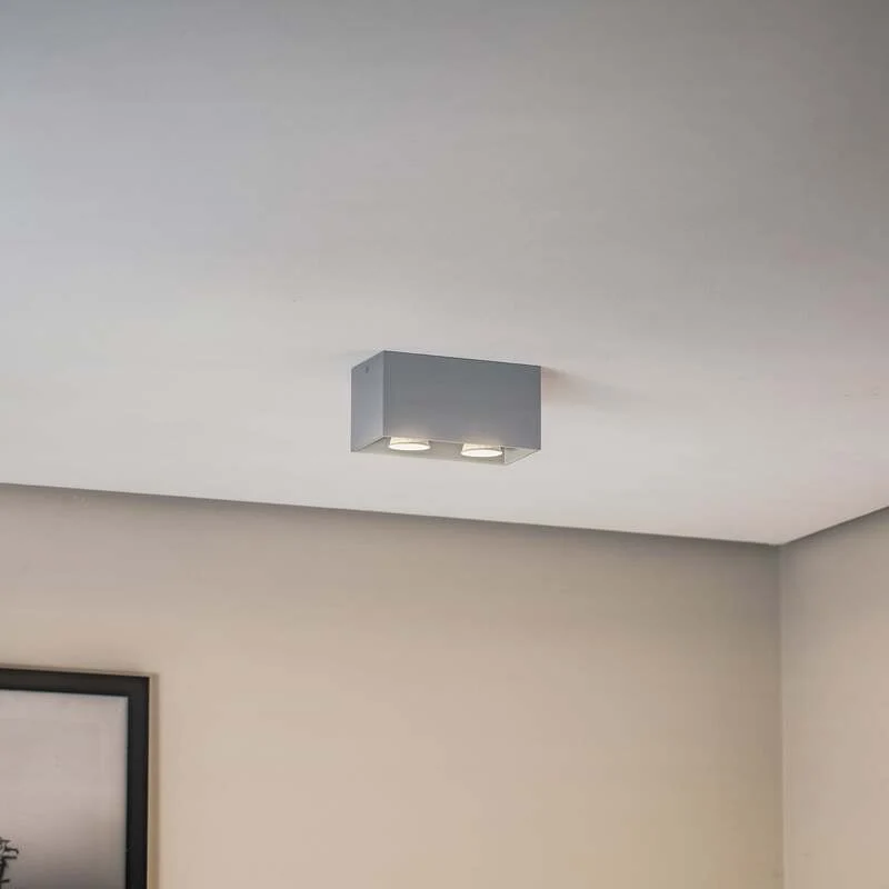 B-Ware Euluna Deckenleuchte Lampe Ara Maxi Aluminium grau GU10 LED dimmbar 2-flammig