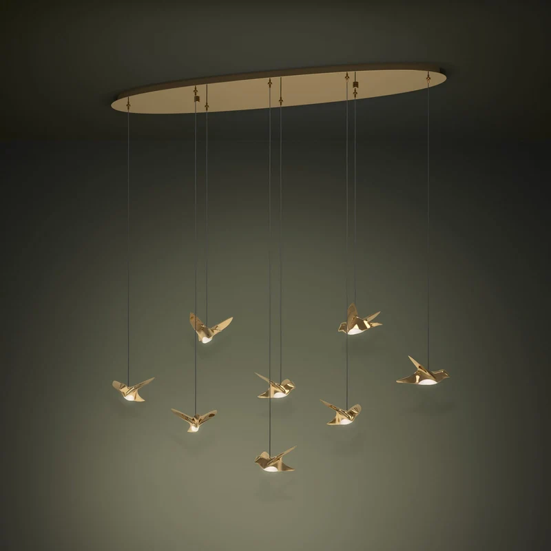 B-Ware EGLO Stars of Light Pendelleuchte Hängelampe LED Paratebueno messing Vogeldesign