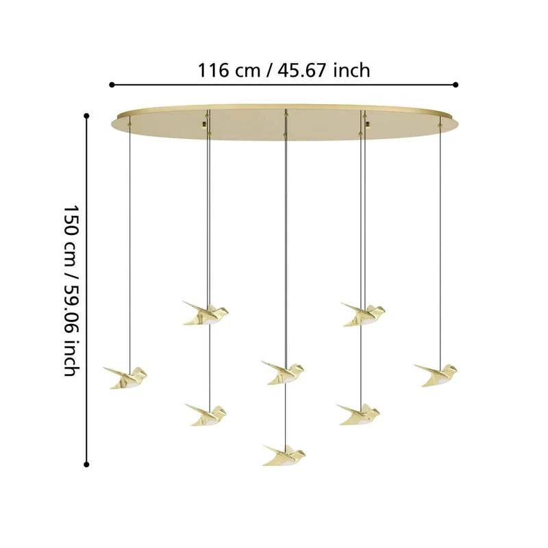 B-Ware EGLO Stars of Light Pendelleuchte Hängelampe LED Paratebueno messing Vogeldesign